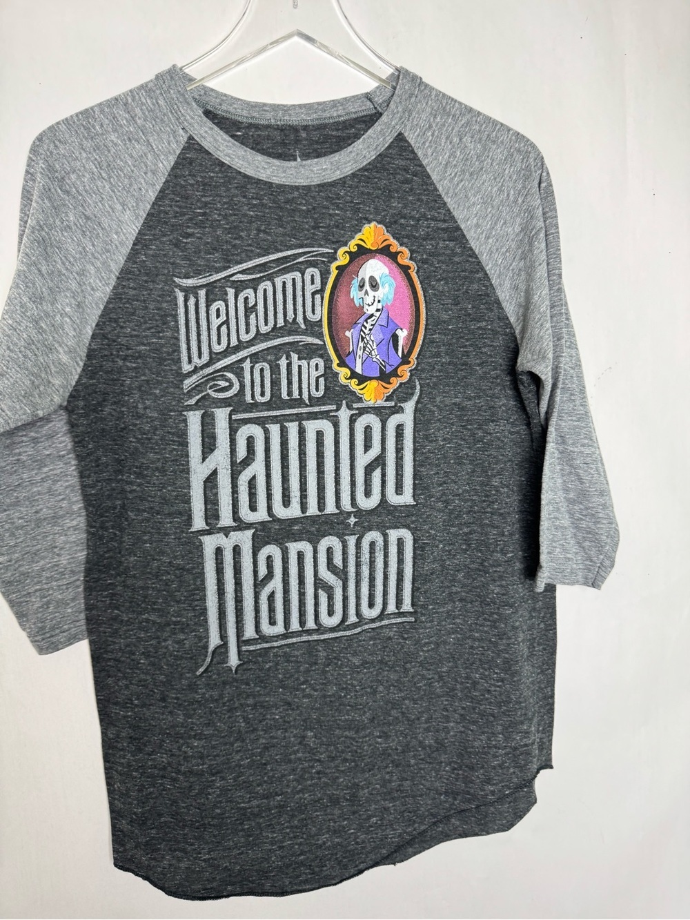 Disney Parks "Welcome to the Haunted Mansion" Raglan Shirt - Grey - Med-Unisex